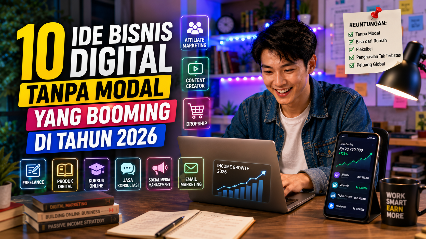 10 Ide Bisnis Digital Tanpa Modal yang Menguntungkan untuk Pemula