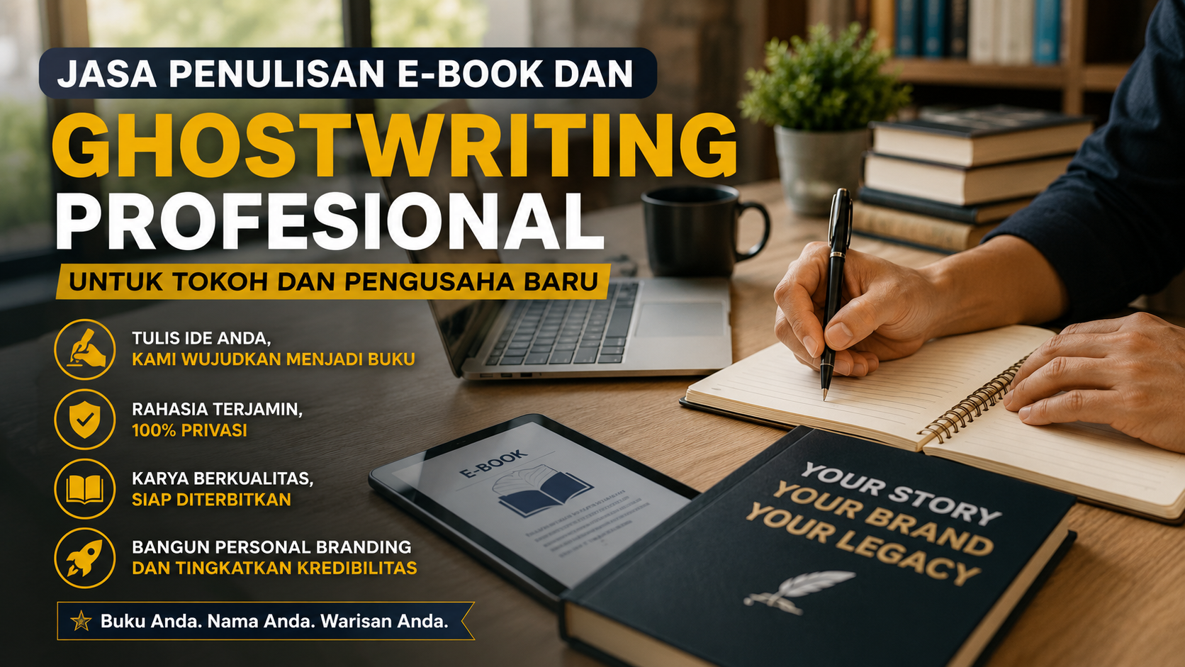 Jasa Penulisan E-book dan Ghostwriting