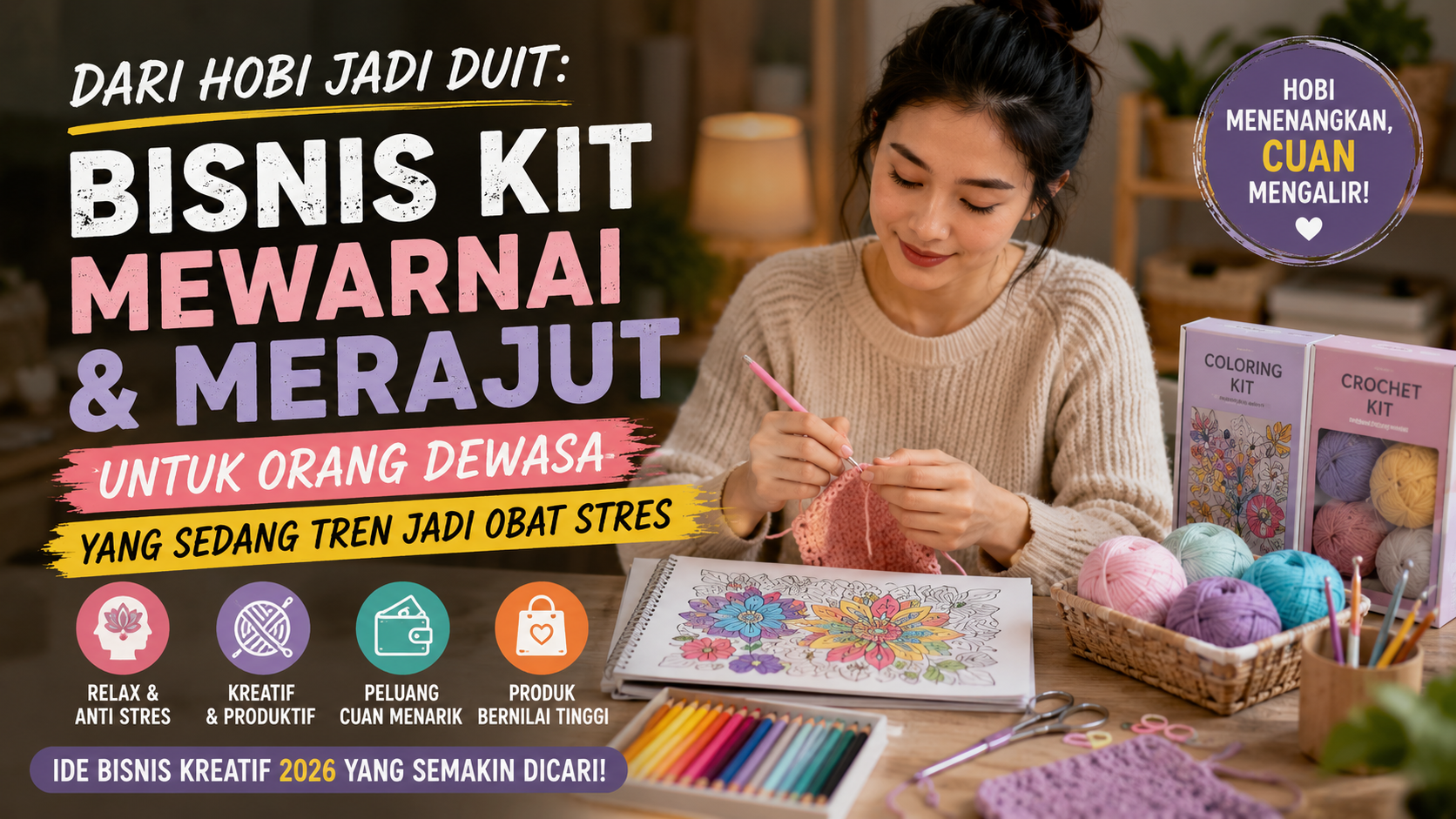 Mengapa Kit Mewarnai dan Merajut Semakin Dicari? Ini Peluang Bisnisnya