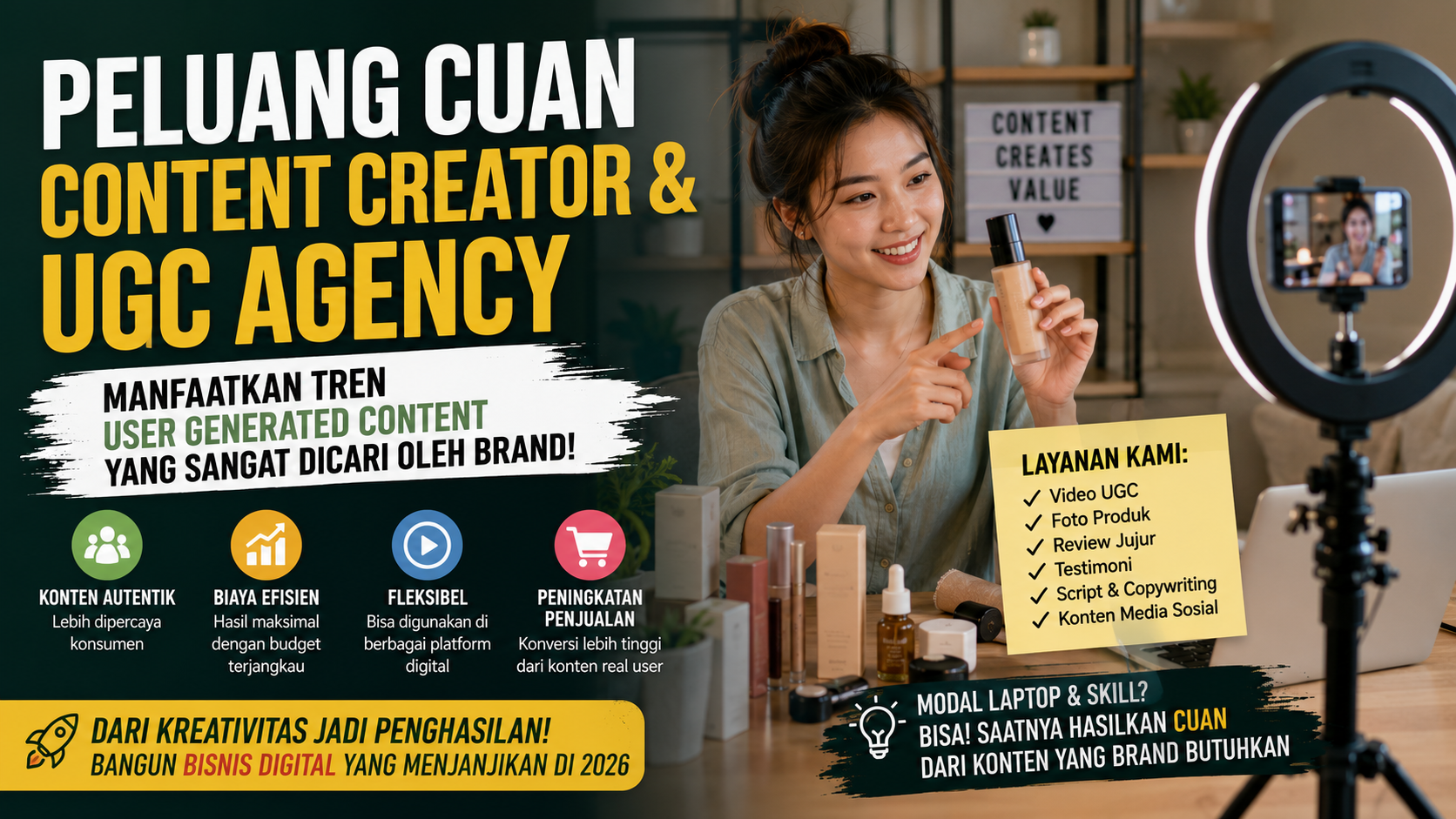 Modal Kamera HP Saja! Cara Memulai Bisnis UGC Agency untuk Pemula