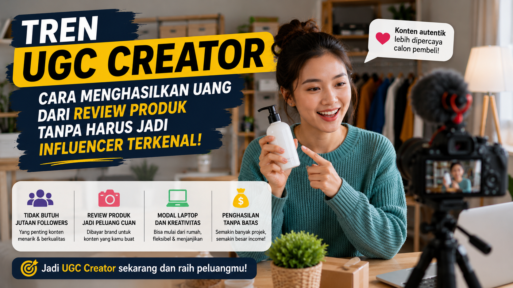 Rahasia Menjadi UGC Creator yang Dibayar Brand Meski Followers Masih Sedikit