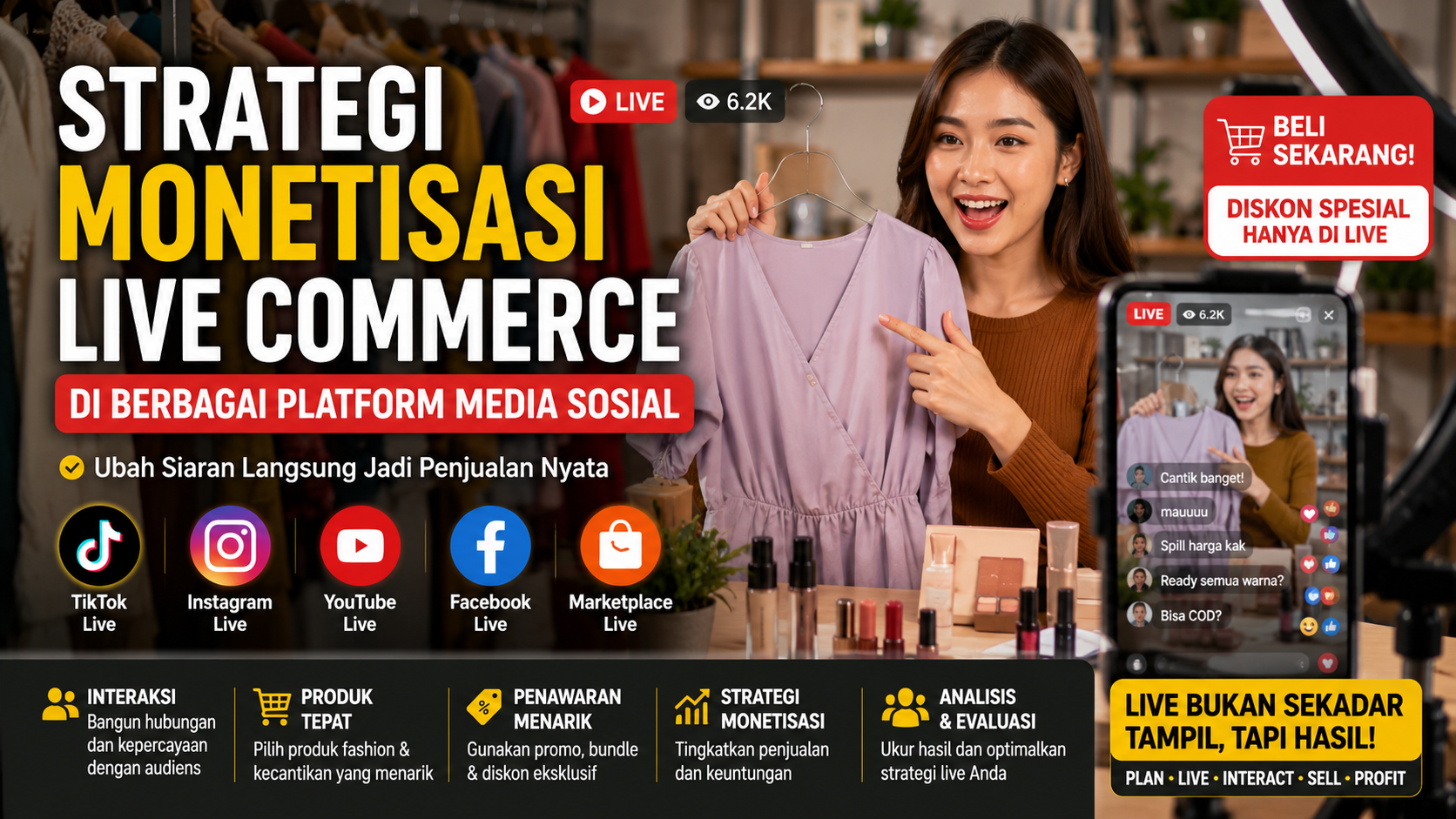 strategi monetisasi live commerce