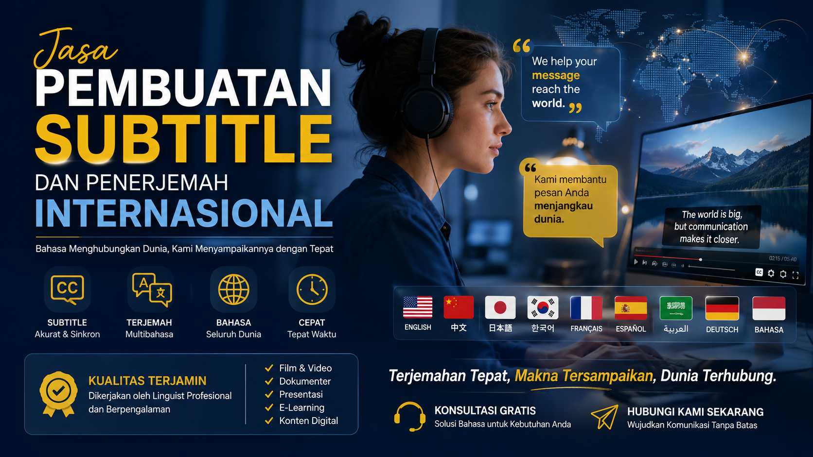 jasa subtitle video YouTube internasional