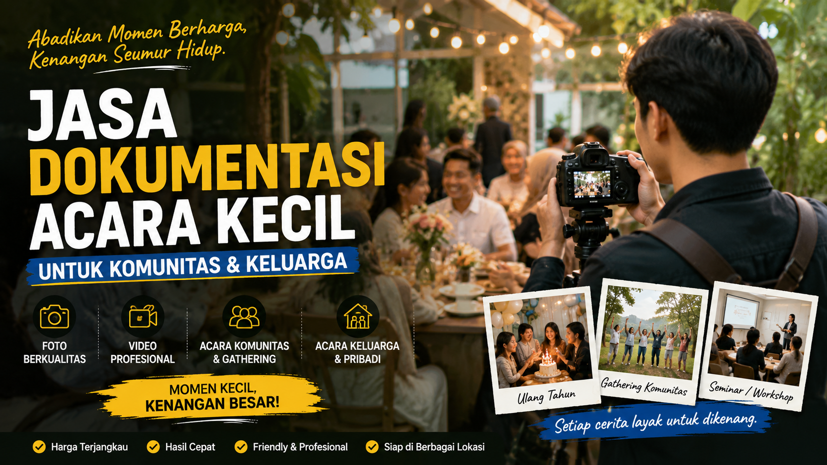 jasa dokumentasi acara kecil