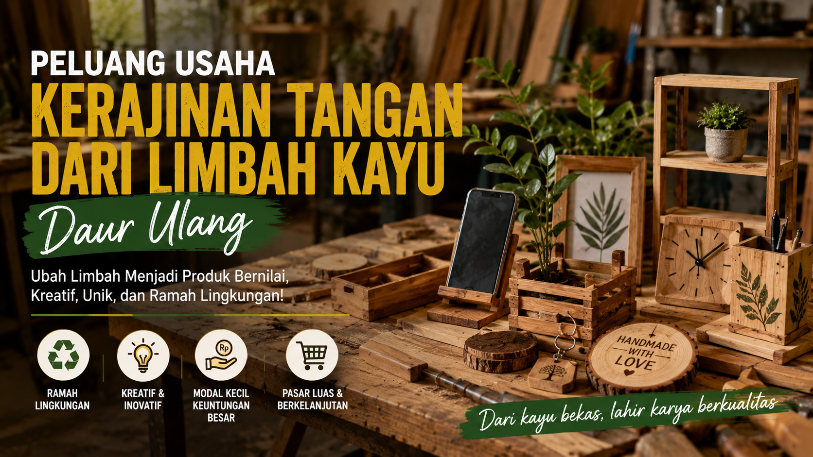 kerajinan limbah kayu