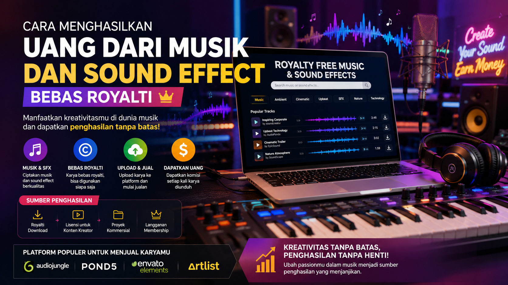 bisnis musik bebas royalti