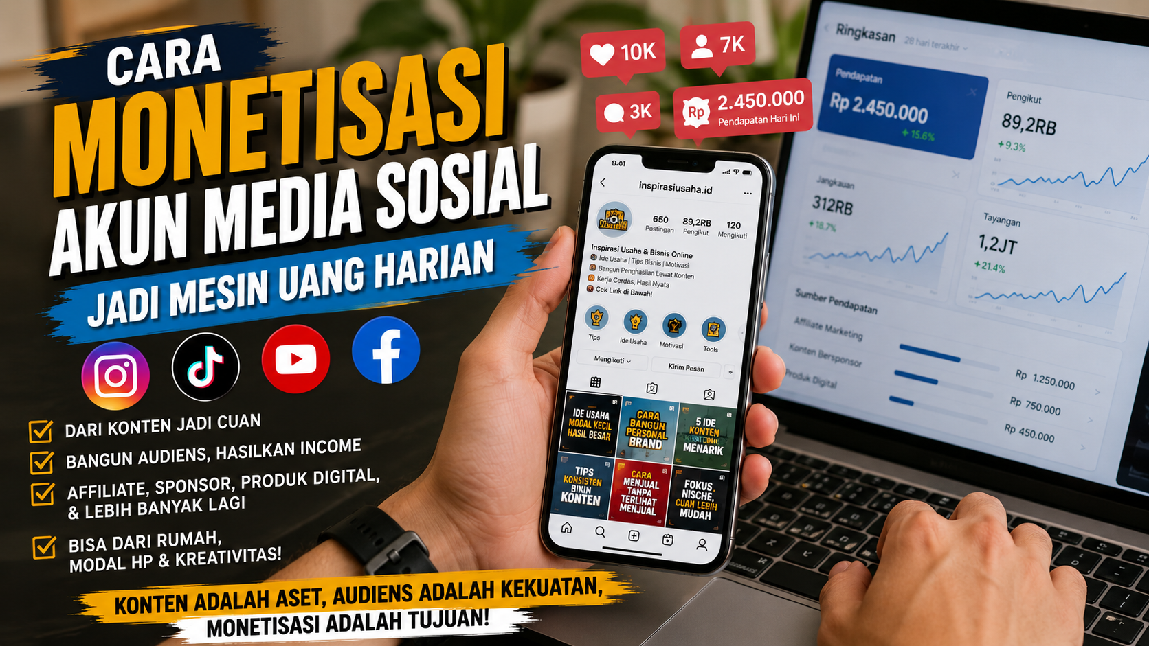 monetisasi akun media sosial
