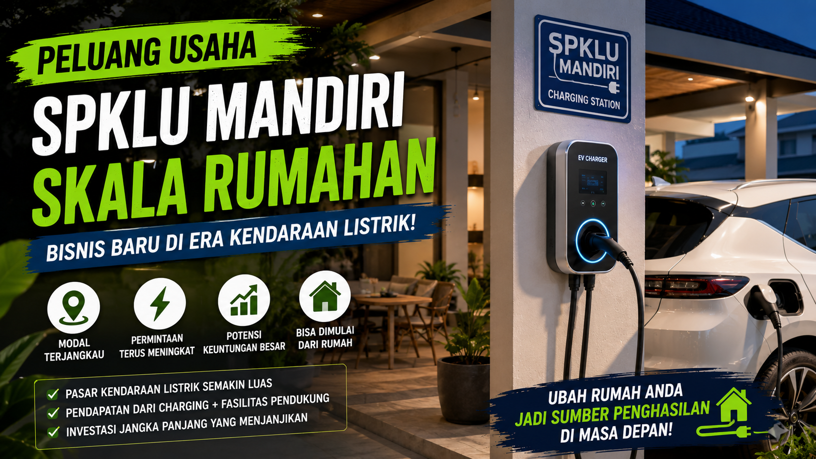 SPKLU mandiri skala rumahan