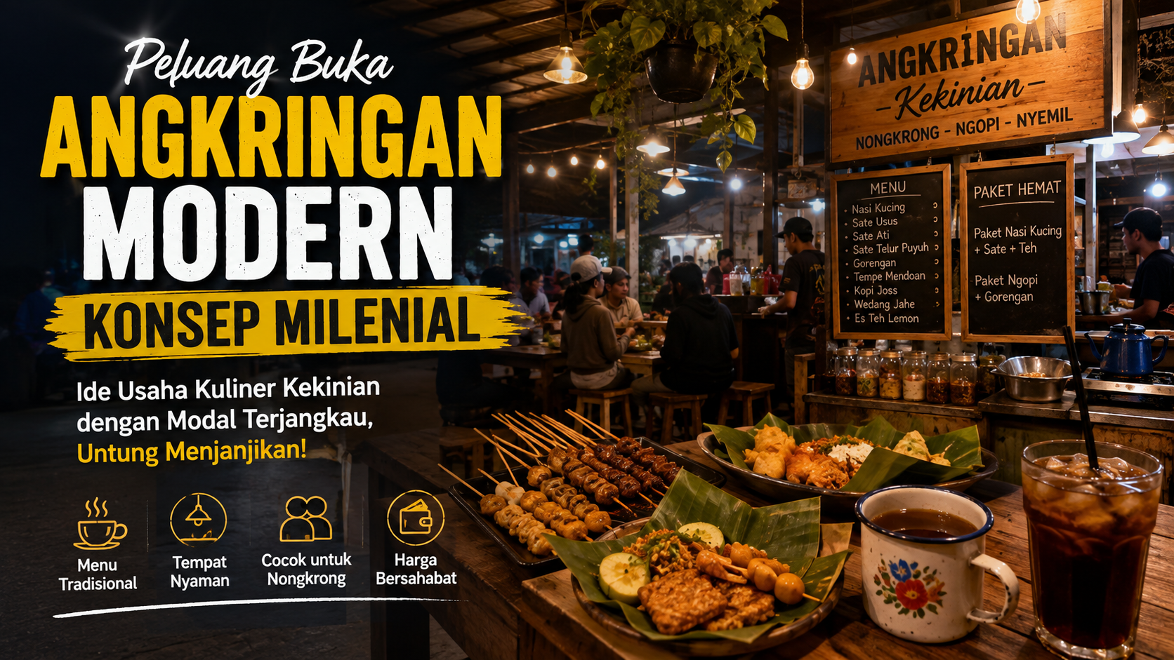 angkringan modern konsep milenial