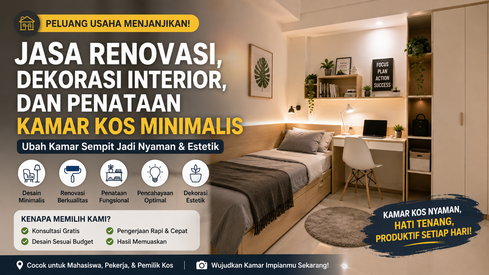 jasa renovasi kamar kos