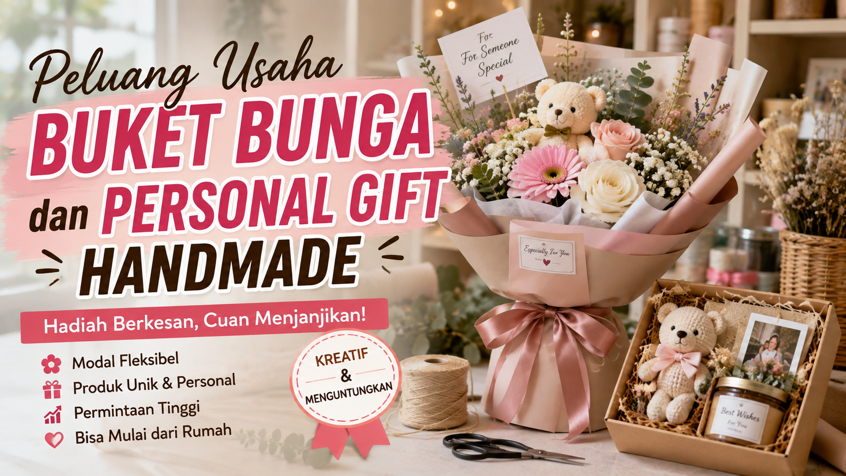 usaha buket bunga handmade