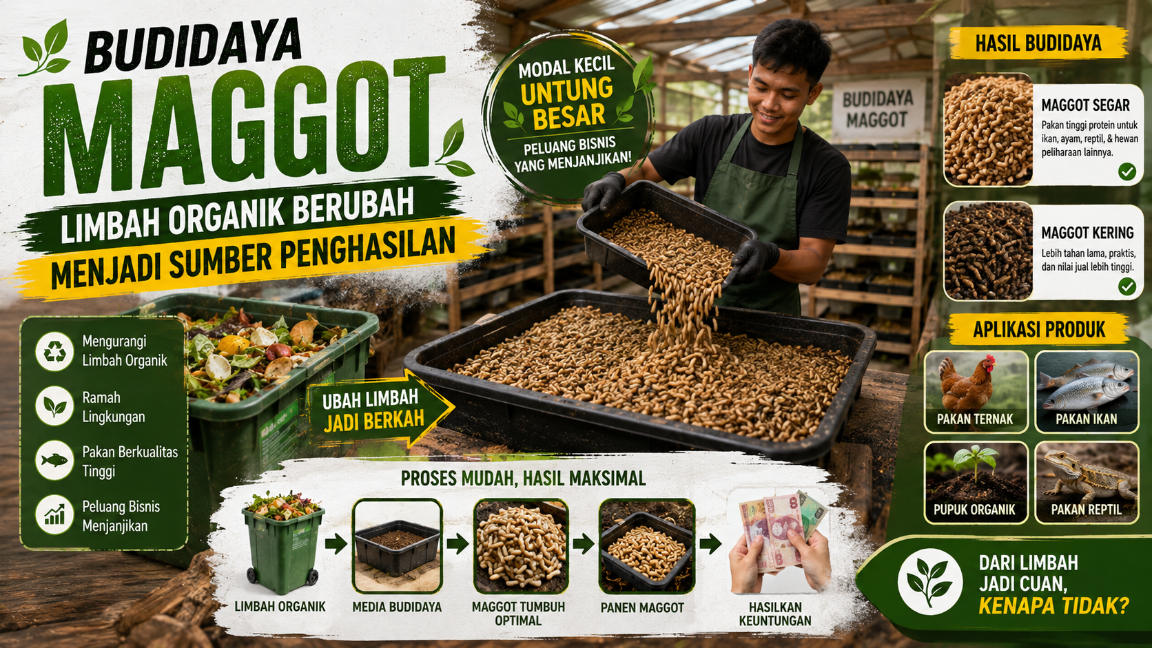 Limbah Dapur Jadi Uang, Begini Cara Memulai Budidaya Maggot