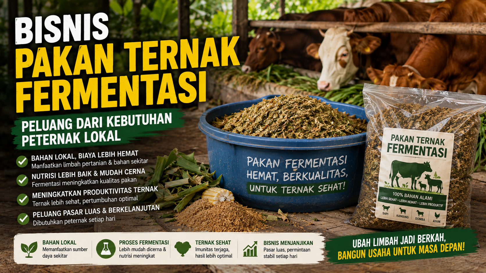 Usaha Pakan Fermentasi, Solusi Praktis untuk Kebutuhan Peternak Lokal