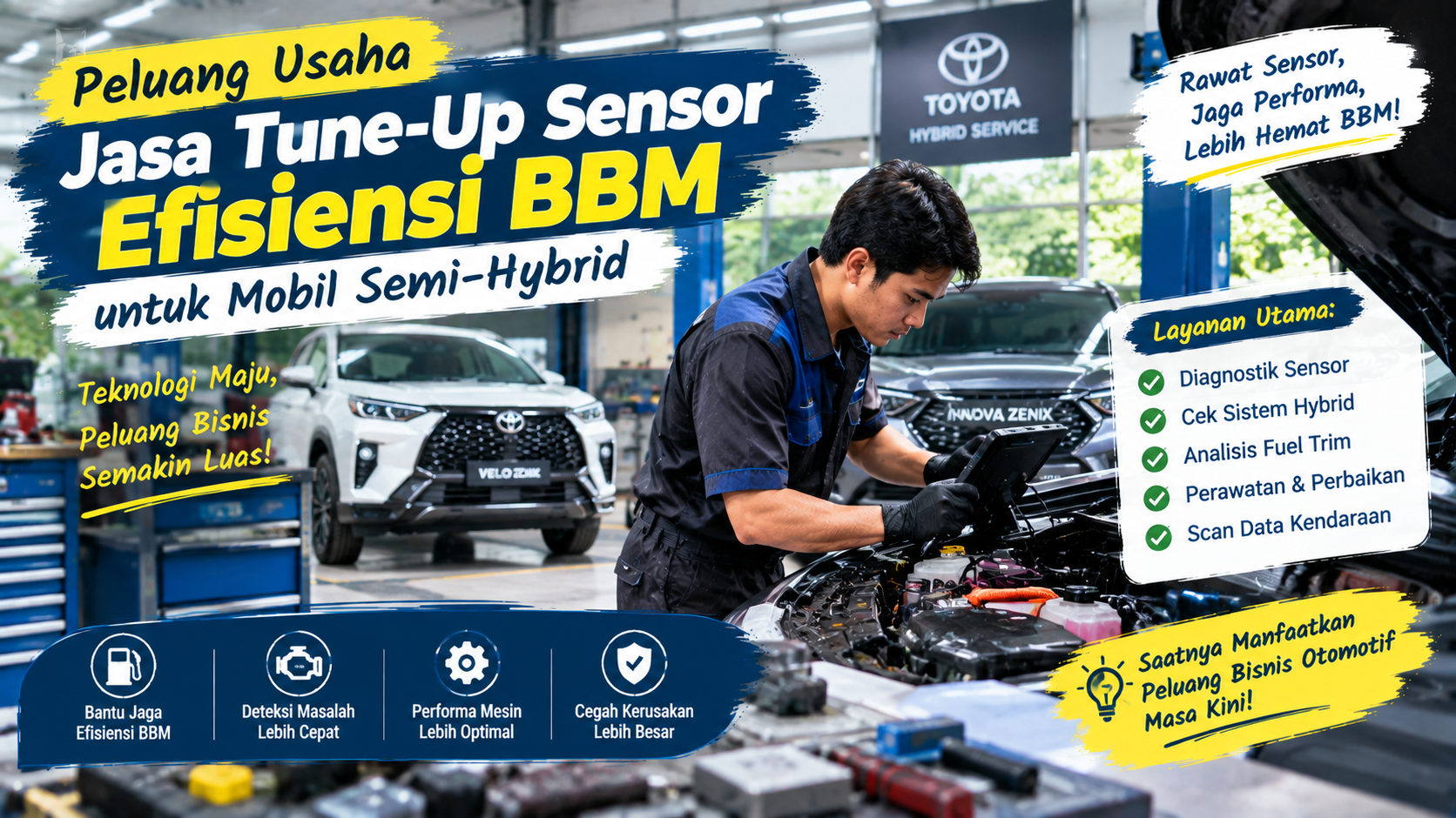 Mobil Semi-Hybrid Makin Banyak, Ini Peluang Jasa Tune-Up Sensor dan Diagnostiknya