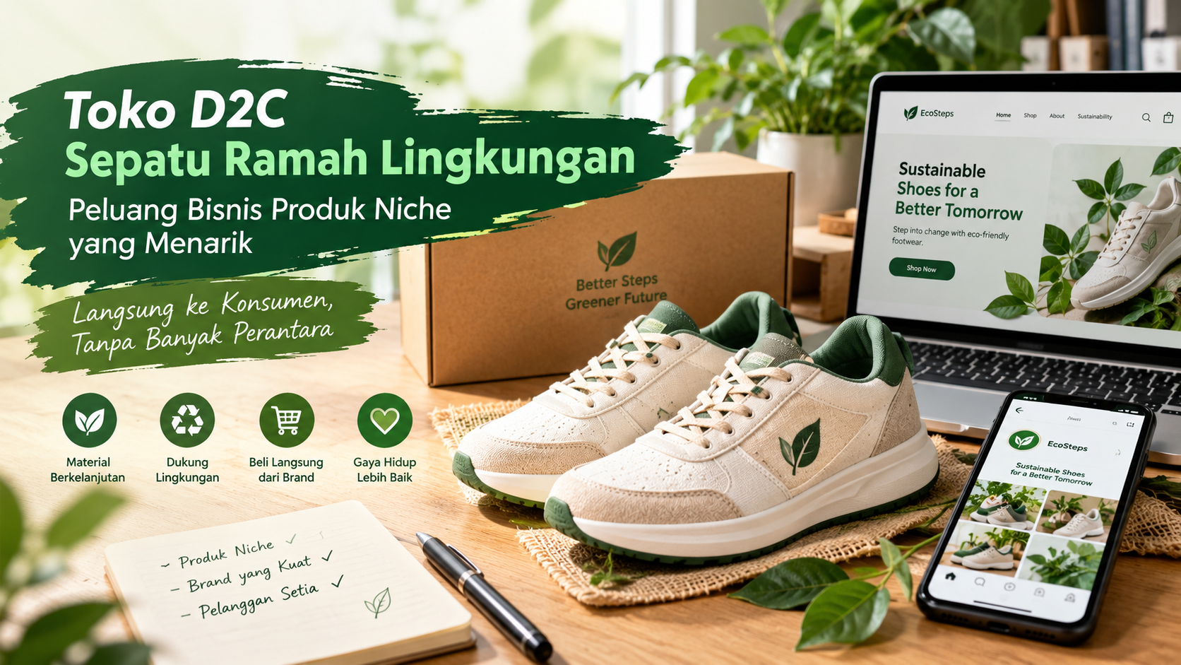 toko D2C sepatu ramah lingkungan