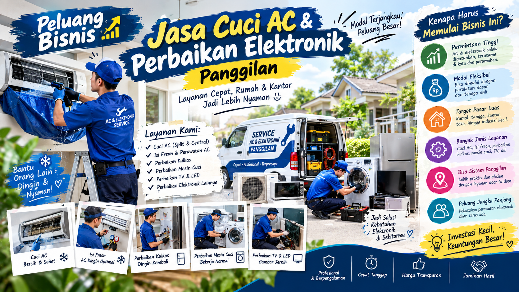jasa cuci AC dan perbaikan elektronik