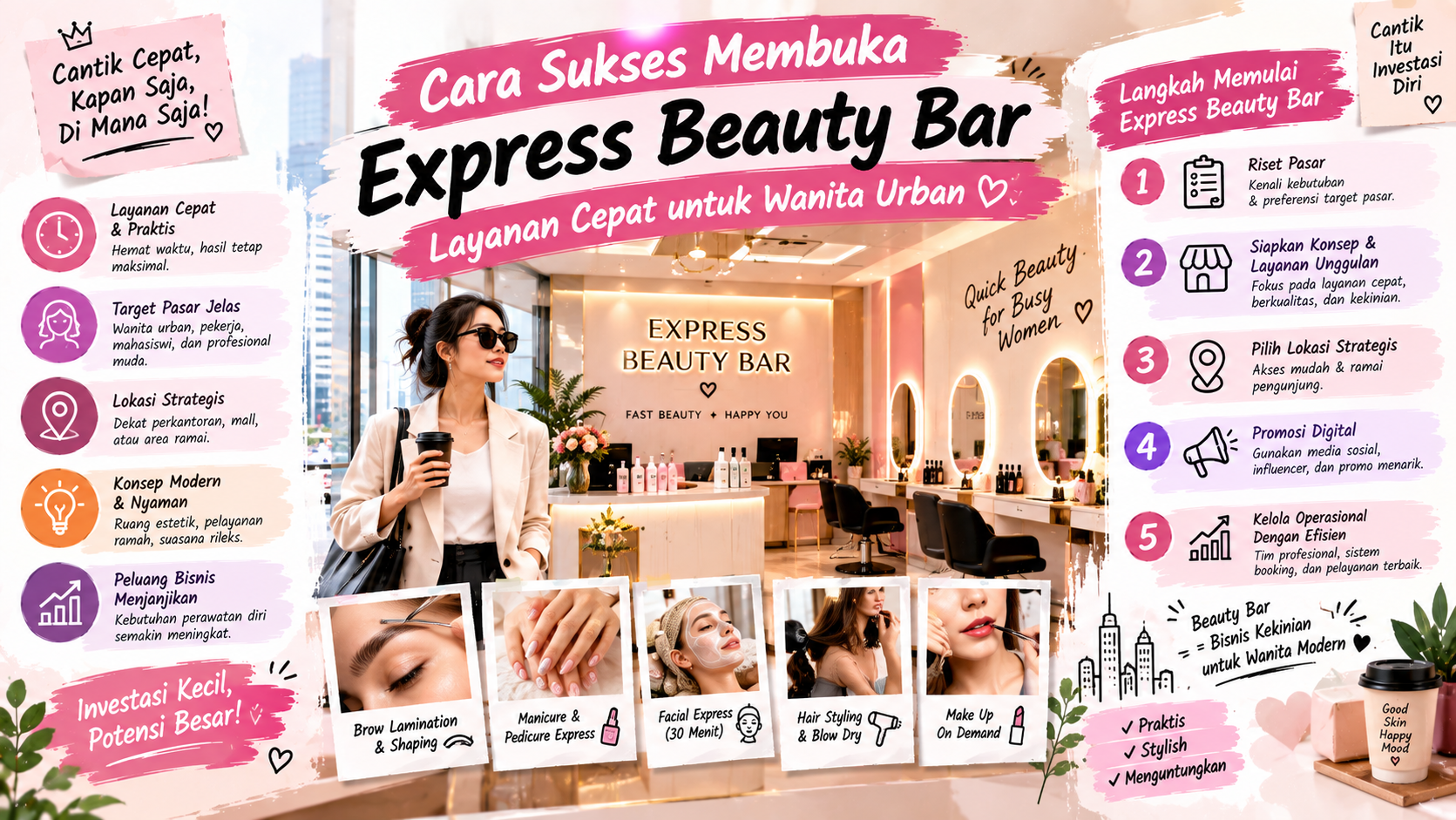 Cara Memulai Express Beauty Bar dengan Konsep Praktis dan Kekinian