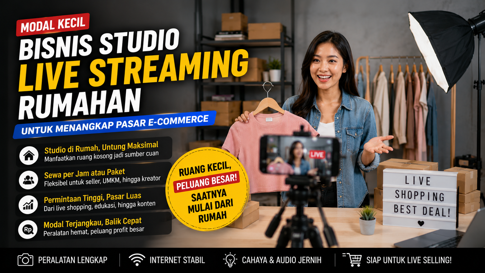 studio live streaming rumahan