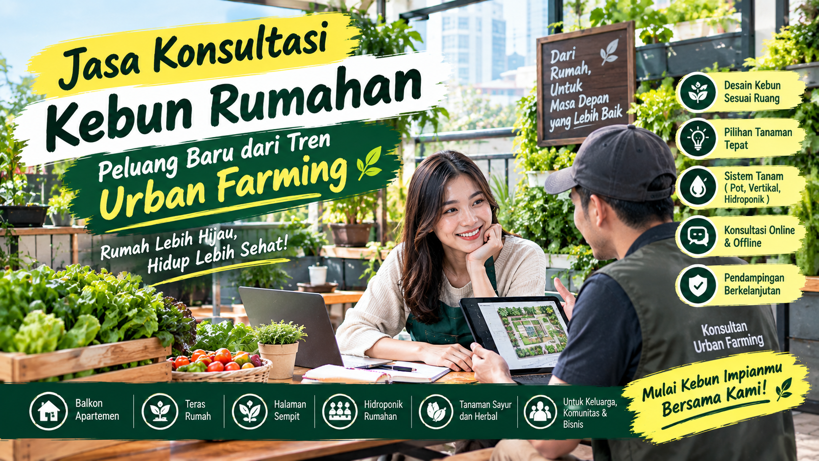 Jasa Konsultasi Kebun Rumahan, Peluang Baru dari Tren Urban Farming