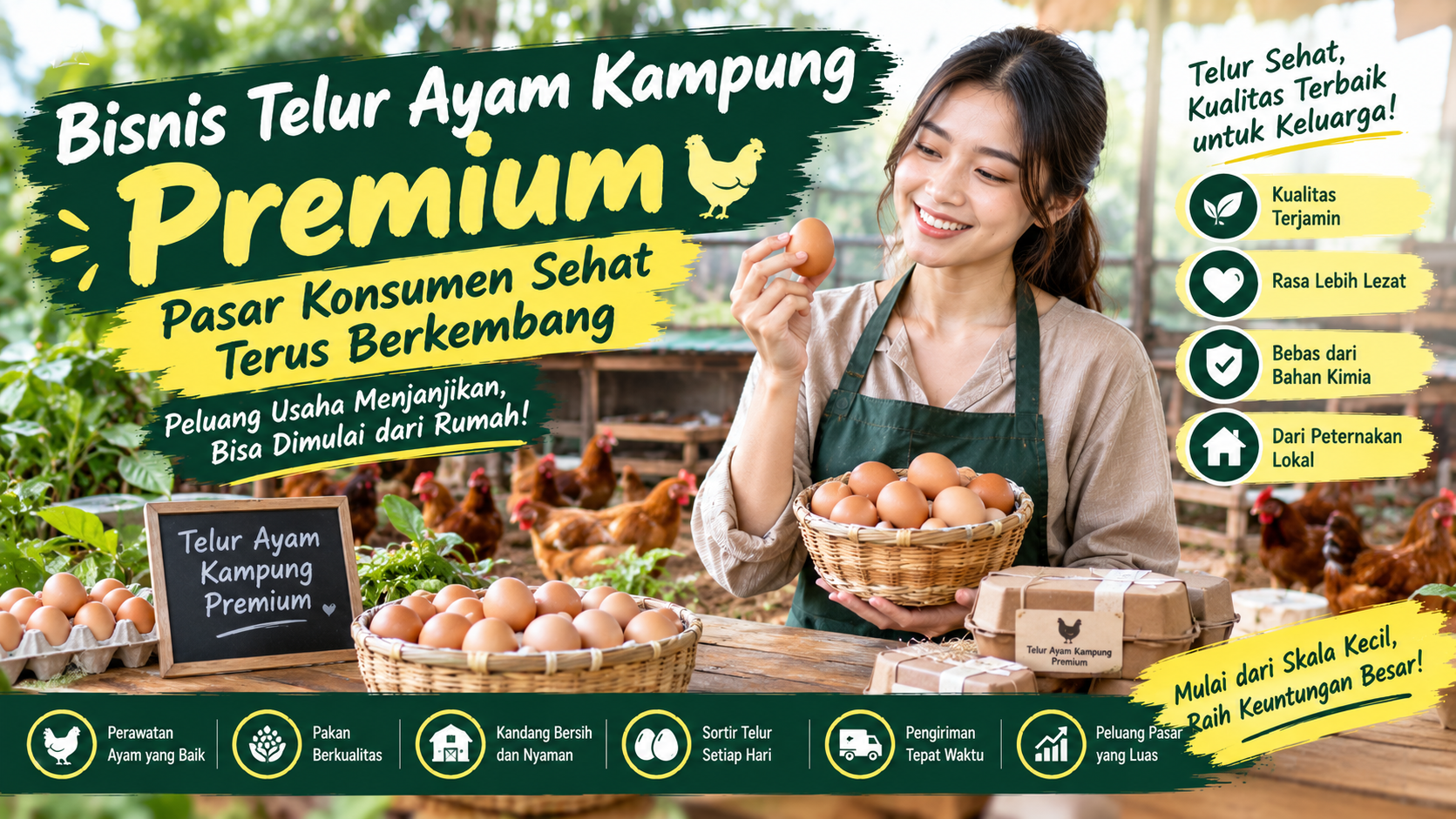 bisnis telur ayam kampung premium