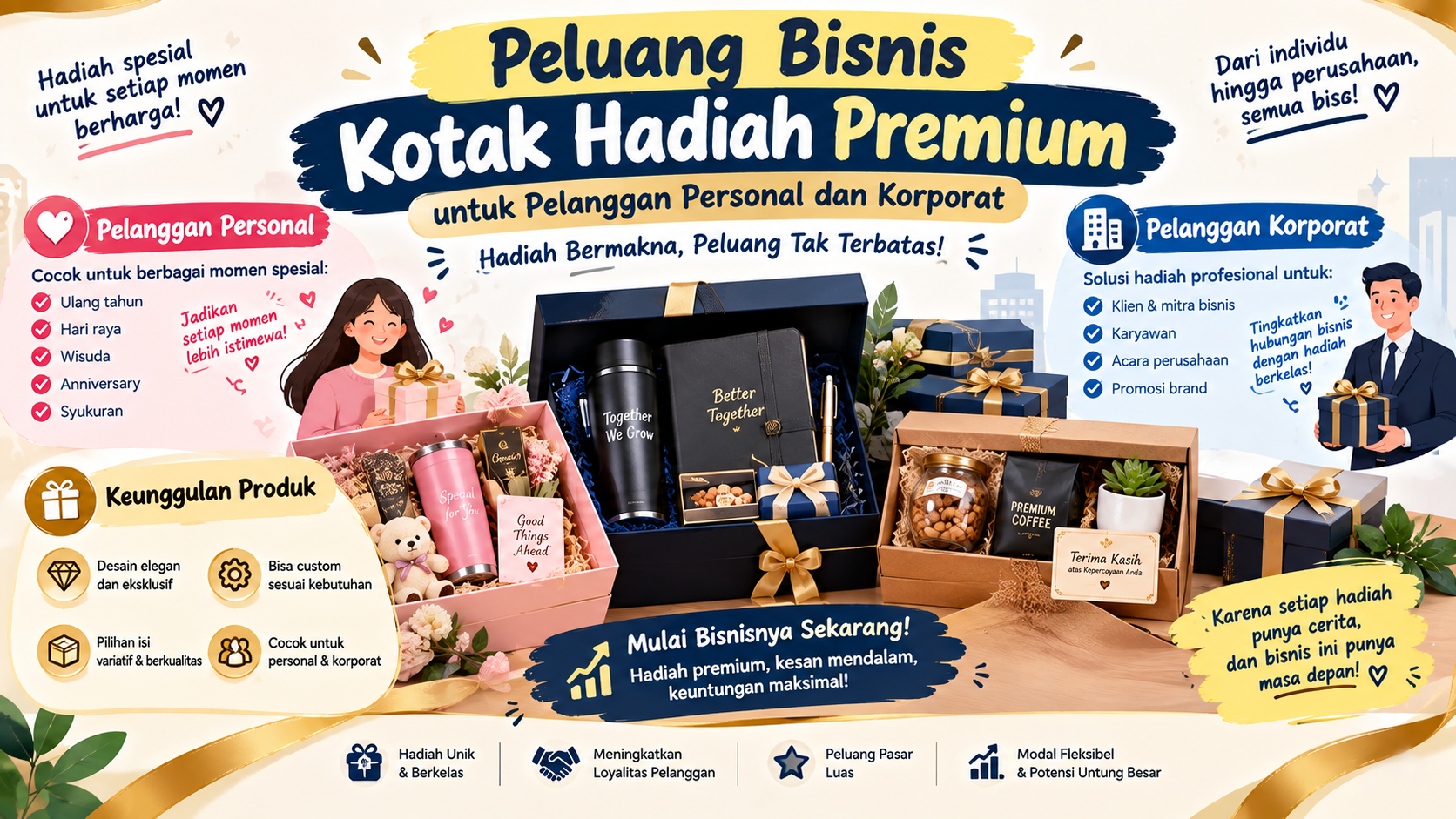 Peluang Bisnis Kotak Hadiah Premium untuk Pelanggan Personal dan Korporat