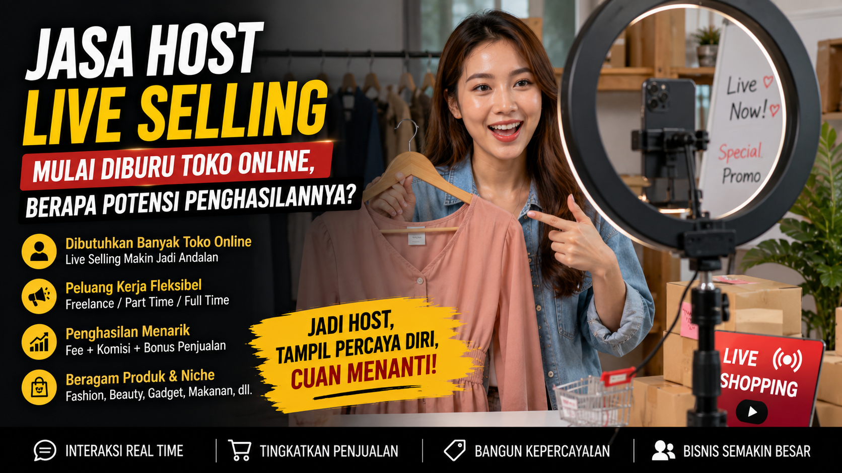 Toko Online Butuh Host Live Selling, Begini Peluang Bisnisnya di 2026