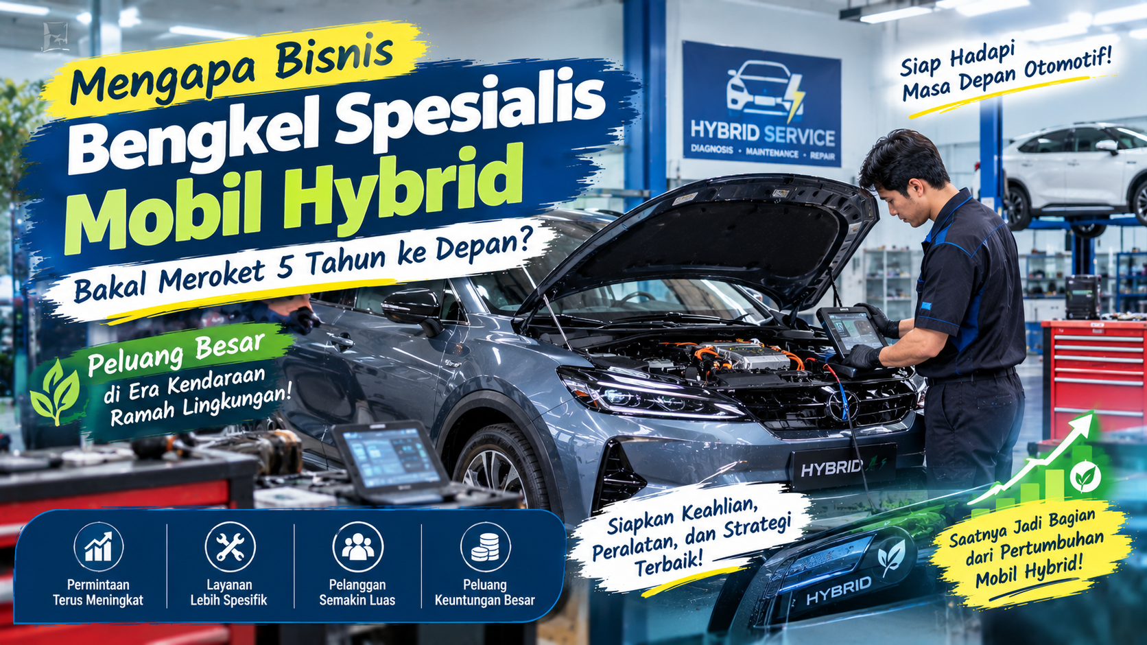 Bengkel Mobil Hybrid Makin Dibutuhkan, Ini Peluang Bisnis hingga 2031