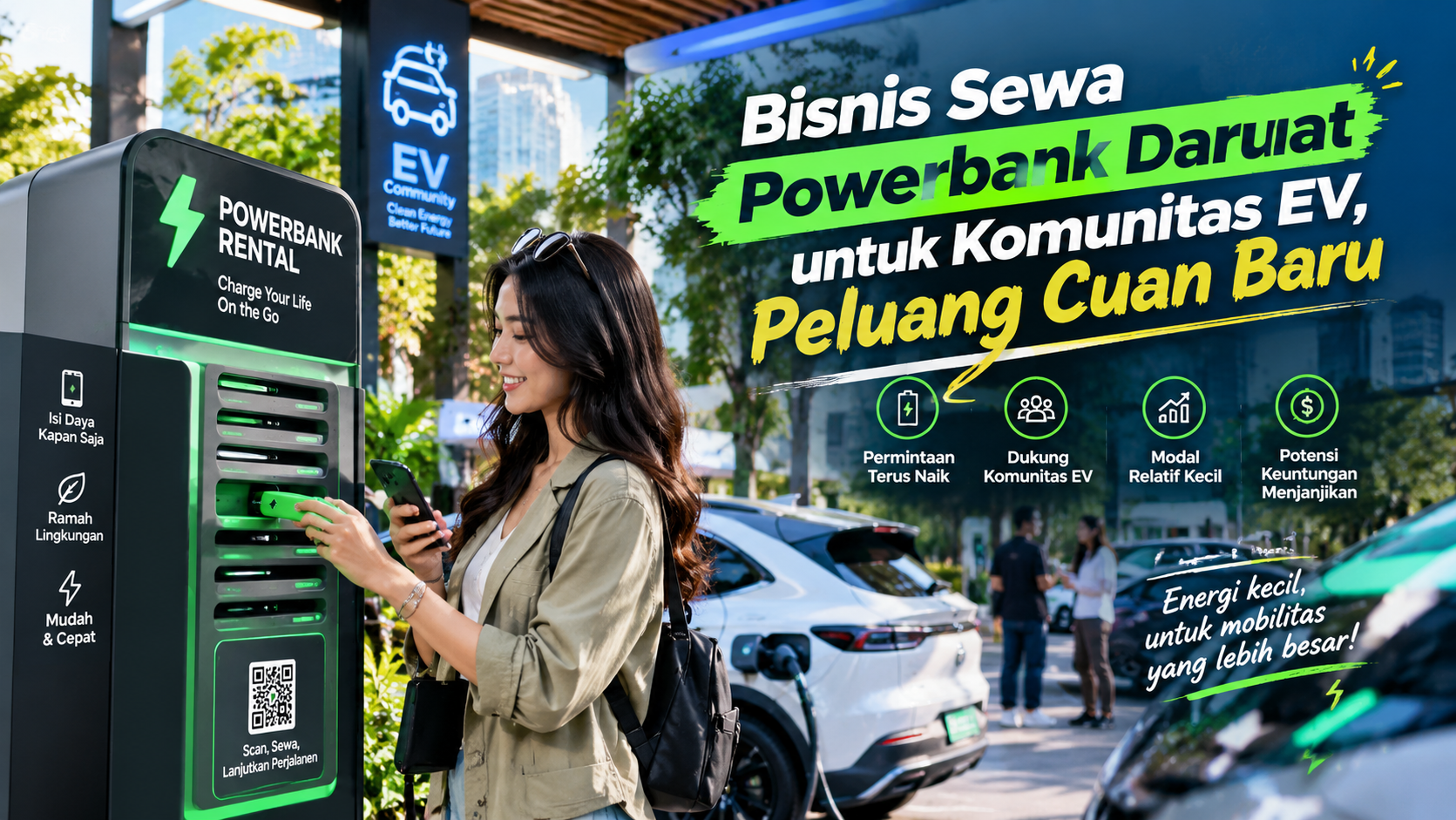 sewa powerbank darurat EV